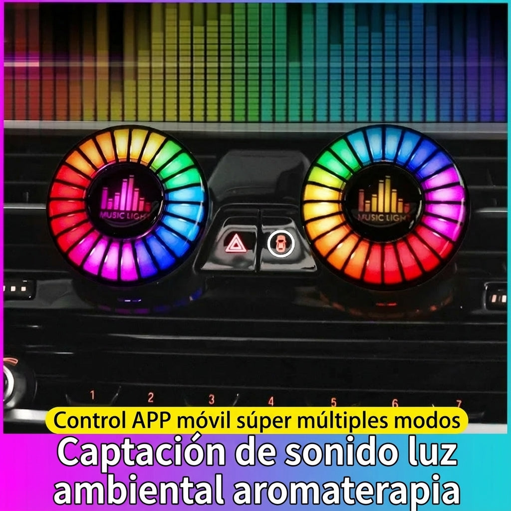 Luz LED para Coche Sincronizada con Música y Ambientador